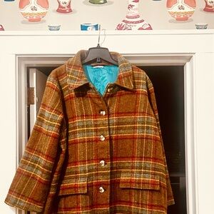 Frances Valentine Multicolor Plaid Barn Jacket. What a steal!
